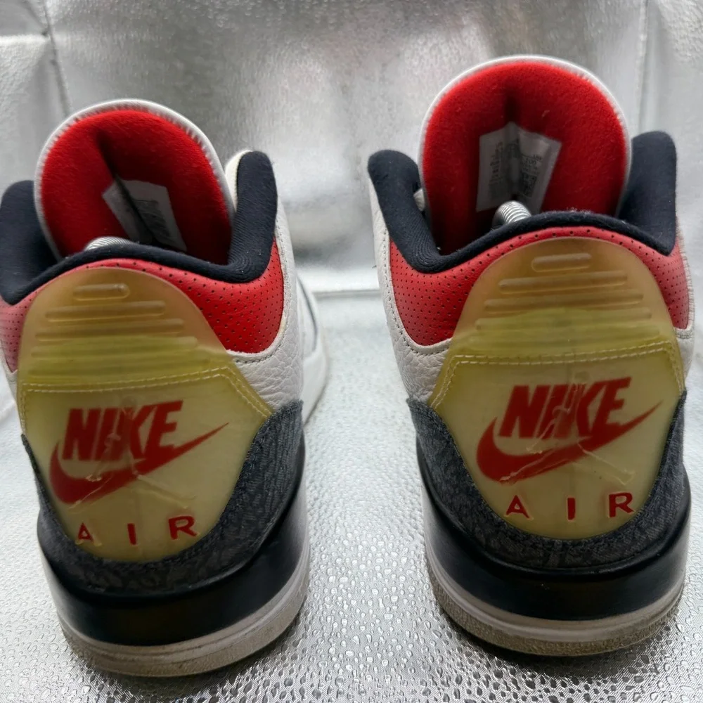 Size‎ 9.5 Jordan 3 Retro Denim SE Fire Red White Black Mens Sneakers CZ6431-100